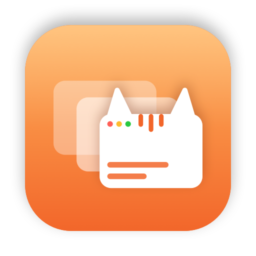 Tabby app icon: a window with cat ears